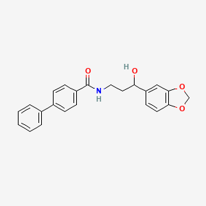 molecular formula C23H21NO4 B2527047 N-(3-(benzo[d][1,3]dioxol-5-yl)-3-hydroxypropyl)-[1,1'-biphenyl]-4-carboxamide CAS No. 1421442-87-6