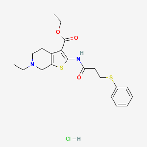 Ethyl 6-ethyl-2-(3-(phenylthio)propanamido)-4,5,6,7-tetrahydrothieno[2,3-c]pyridine-3-carboxylate hydrochloride