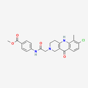 molecular formula C23H22ClN3O4 B2527052 methyl 4-(2-(7-chloro-6-methyl-10-oxo-3,4-dihydrobenzo[b][1,6]naphthyridin-2(1H,5H,10H)-yl)acetamido)benzoate CAS No. 1251612-75-5