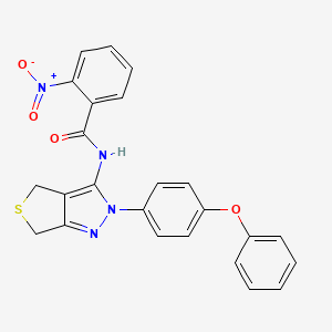2-nitro-N-[2-(4-phenoxyphenyl)-4,6-dihydrothieno[3,4-c]pyrazol-3-yl]benzamide