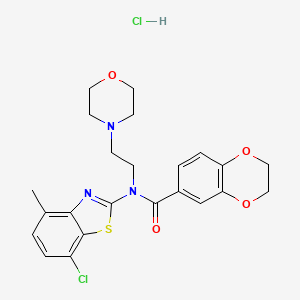 N-(7-chloro-4-methylbenzo[d]thiazol-2-yl)-N-(2-morpholinoethyl)-2,3-dihydrobenzo[b][1,4]dioxine-6-carboxamide hydrochloride