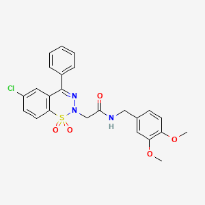 2-(6-chloro-1,1-dioxido-4-phenyl-2H-1,2,3-benzothiadiazin-2-yl)-N-(3,4-dimethoxybenzyl)acetamide