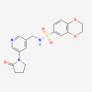 N-{[5-(2-oxopyrrolidin-1-yl)pyridin-3-yl]methyl}-2,3-dihydro-1,4-benzodioxine-6-sulfonamide