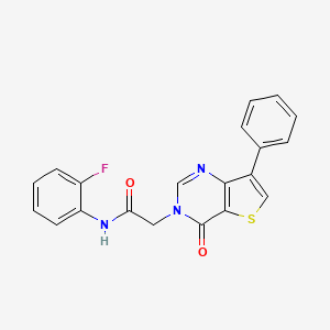 molecular formula C20H14FN3O2S B2527066 N-(2-fluorophenyl)-2-(4-oxo-7-phenylthieno[3,2-d]pyrimidin-3(4H)-yl)acetamide CAS No. 1105235-24-2