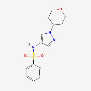 N-(1-(tetrahydro-2H-pyran-4-yl)-1H-pyrazol-4-yl)benzenesulfonamide