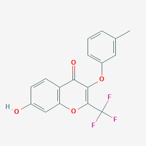 molecular formula C17H11F3O4 B2527085 7-Hydroxy-3-(3-methylphenoxy)-2-(trifluoromethyl)chromen-4-one CAS No. 307544-90-7