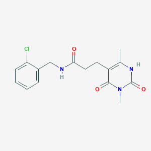 N-(2-chlorobenzyl)-3-(3,6-dimethyl-2,4-dioxo-1,2,3,4-tetrahydropyrimidin-5-yl)propanamide