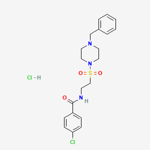 N-(2-((4-benzylpiperazin-1-yl)sulfonyl)ethyl)-4-chlorobenzamide hydrochloride