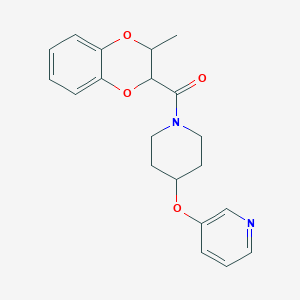 (3-Methyl-2,3-dihydrobenzo[b][1,4]dioxin-2-yl)(4-(pyridin-3-yloxy)piperidin-1-yl)methanone