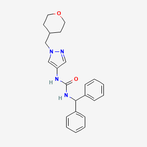 1-benzhydryl-3-(1-((tetrahydro-2H-pyran-4-yl)methyl)-1H-pyrazol-4-yl)urea