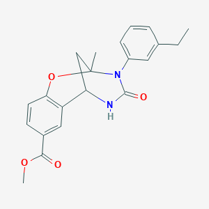 molecular formula C21H22N2O4 B2527133 methyl 10-(3-ethylphenyl)-9-methyl-11-oxo-8-oxa-10,12-diazatricyclo[7.3.1.0^{2,7}]trideca-2,4,6-triene-4-carboxylate CAS No. 899743-19-2
