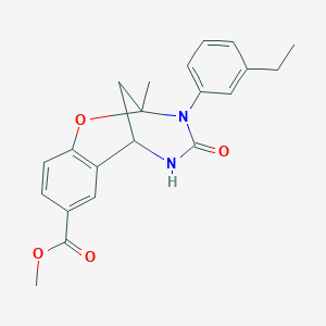 methyl 3-(3-ethylphenyl)-2-methyl-4-oxo-3,4,5,6-tetrahydro-2H-2,6-methanobenzo[g][1,3,5]oxadiazocine-8-carboxylate