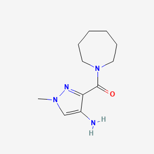 molecular formula C11H18N4O B2527137 3-(azepane-1-carbonyl)-1-methyl-1H-pyrazol-4-amine CAS No. 1493684-92-6