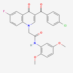 2-(3-(4-chlorobenzoyl)-6-fluoro-4-oxoquinolin-1(4H)-yl)-N-(2,5-dimethoxyphenyl)acetamide