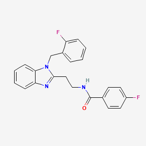 molecular formula C23H19F2N3O B2527139 4-fluoro-N-(2-{1-[(2-fluorophenyl)methyl]-1H-1,3-benzodiazol-2-yl}ethyl)benzamide CAS No. 704877-67-8