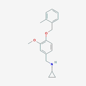 molecular formula C19H23NO2 B252714 N-cyclopropyl-N-{3-methoxy-4-[(2-methylbenzyl)oxy]benzyl}amine 