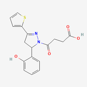 4-[3-(2-Hydroxyphenyl)-5-thiophen-2-yl-3,4-dihydropyrazol-2-yl]-4-oxobutanoic acid