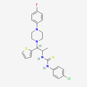 1-(4-Chlorophenyl)-3-(1-(4-(4-fluorophenyl)piperazin-1-yl)-1-(thiophen-2-yl)propan-2-yl)thiourea