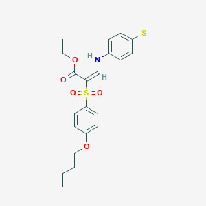 ethyl (2E)-2-(4-butoxybenzenesulfonyl)-3-{[4-(methylsulfanyl)phenyl]amino}prop-2-enoate