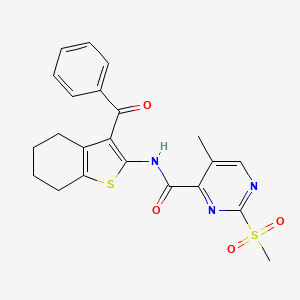 B2527177 N-(3-Benzoyl-4,5,6,7-tetrahydro-1-benzothiophen-2-yl)-5-methyl-2-methylsulfonylpyrimidine-4-carboxamide CAS No. 2361689-77-0