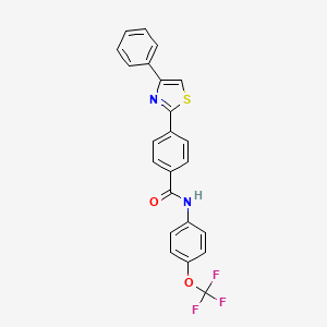 molecular formula C23H15F3N2O2S B2527204 4-(4-phenyl-1,3-thiazol-2-yl)-N-[4-(trifluoromethoxy)phenyl]benzamide CAS No. 321429-85-0