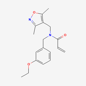 molecular formula C18H22N2O3 B2527207 N-[(3,5-Dimethyl-1,2-oxazol-4-yl)methyl]-N-[(3-ethoxyphenyl)methyl]prop-2-enamide CAS No. 2411244-17-0