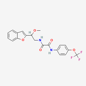 molecular formula C20H17F3N2O5 B2527210 N-[2-(1-benzofuran-2-yl)-2-methoxyethyl]-N'-[4-(trifluoromethoxy)phenyl]ethanediamide CAS No. 2034609-31-7