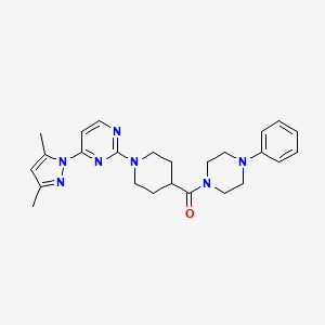{1-[4-(3,5-dimethyl-1H-pyrazol-1-yl)-2-pyrimidinyl]-4-piperidyl}(4-phenylpiperazino)methanone