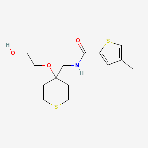 N-((4-(2-hydroxyethoxy)tetrahydro-2H-thiopyran-4-yl)methyl)-4-methylthiophene-2-carboxamide