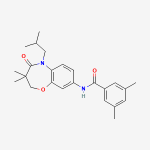 molecular formula C24H30N2O3 B2527285 N-(5-isobutyl-3,3-dimethyl-4-oxo-2,3,4,5-tetrahydrobenzo[b][1,4]oxazepin-8-yl)-3,5-dimethylbenzamide CAS No. 921834-52-8