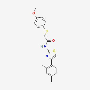 molecular formula C20H20N2O2S2 B2527304 N-(4-(2,4-dimethylphenyl)thiazol-2-yl)-2-((4-methoxyphenyl)thio)acetamide CAS No. 922884-28-4