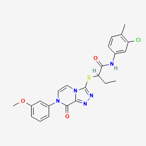 molecular formula C23H22ClN5O3S B2527338 N-(3-chloro-4-methylphenyl)-2-{[7-(3-methoxyphenyl)-8-oxo-7H,8H-[1,2,4]triazolo[4,3-a]pyrazin-3-yl]sulfanyl}butanamide CAS No. 1223935-16-7