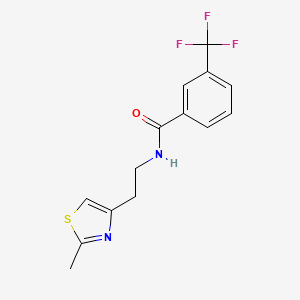 molecular formula C14H13F3N2OS B2527360 N-[2-(2-methyl-1,3-thiazol-4-yl)ethyl]-3-(trifluoromethyl)benzamide CAS No. 863512-52-1