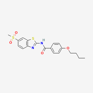 4-butoxy-N-(6-(methylsulfonyl)benzo[d]thiazol-2-yl)benzamide