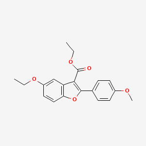 molecular formula C20H20O5 B2527368 Ethyl 5-ethoxy-2-(4-methoxyphenyl)-1-benzofuran-3-carboxylate CAS No. 384802-71-5