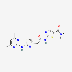 2-(2-(2-((4,6-dimethylpyrimidin-2-yl)amino)thiazol-4-yl)acetamido)-N,N,4-trimethylthiazole-5-carboxamide