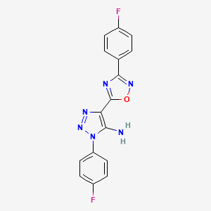 1-(4-fluorophenyl)-4-(3-(4-fluorophenyl)-1,2,4-oxadiazol-5-yl)-1H-1,2,3-triazol-5-amine