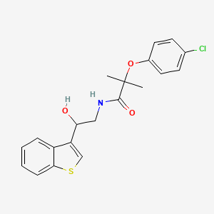 molecular formula C20H20ClNO3S B2527401 N-[2-(1-benzothiophen-3-yl)-2-hydroxyethyl]-2-(4-chlorophenoxy)-2-methylpropanamide CAS No. 2034438-18-9