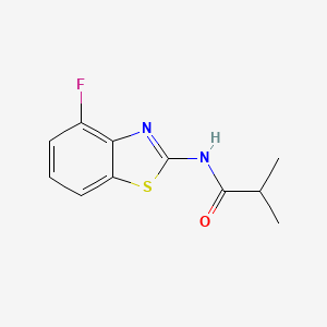 molecular formula C11H11FN2OS B2527425 N-(4-fluoro-1,3-benzothiazol-2-yl)-2-methylpropanamide CAS No. 907974-14-5