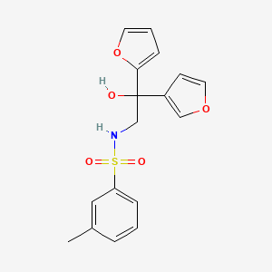 N-(2-(furan-2-yl)-2-(furan-3-yl)-2-hydroxyethyl)-3-methylbenzenesulfonamide