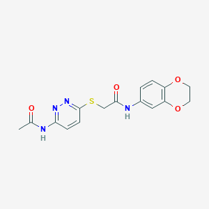 2-((6-acetamidopyridazin-3-yl)thio)-N-(2,3-dihydrobenzo[b][1,4]dioxin-6-yl)acetamide