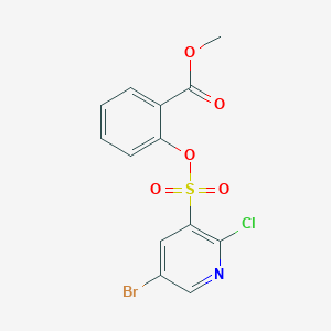molecular formula C13H9BrClNO5S B2527468 Methyl 2-{[(5-bromo-2-chloropyridin-3-yl)sulfonyl]oxy}benzoate CAS No. 1181516-48-2
