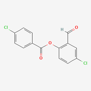 molecular formula C14H8Cl2O3 B2527483 4-Chloro-2-formylphenyl 4-chlorobenzoate CAS No. 431933-38-9
