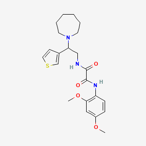 molecular formula C22H29N3O4S B2527484 N'-[2-(azepan-1-yl)-2-(thiophen-3-yl)ethyl]-N-(2,4-dimethoxyphenyl)ethanediamide CAS No. 946248-50-6