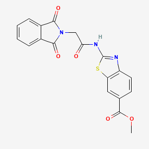 molecular formula C19H13N3O5S B2527501 Methyl 2-(2-(1,3-dioxoisoindolin-2-yl)acetamido)benzo[d]thiazole-6-carboxylate CAS No. 946276-83-1