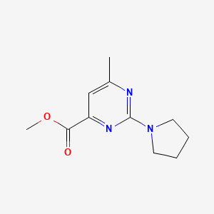 molecular formula C11H15N3O2 B2527502 Methyl 6-methyl-2-(pyrrolidin-1-yl)pyrimidine-4-carboxylate CAS No. 1263215-93-5