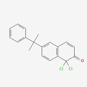 molecular formula C19H16Cl2O B2527508 1,1-dichloro-6-(2-phenylpropan-2-yl)-1,2-dihydronaphthalen-2-one CAS No. 2034340-09-3