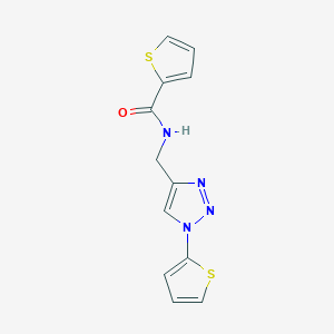 molecular formula C12H10N4OS2 B2527510 N-((1-(thiophen-2-yl)-1H-1,2,3-triazol-4-yl)methyl)thiophene-2-carboxamide CAS No. 2034332-77-7