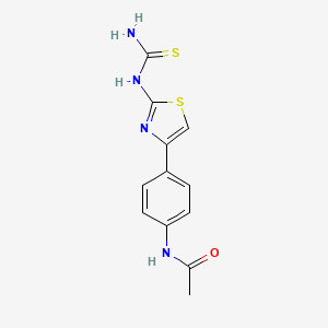 molecular formula C12H12N4OS2 B2527534 N-(4-(4-((Aminothioxomethyl)amino)-3,5-thiazolyl)phenyl)ethanamide CAS No. 1024288-27-4