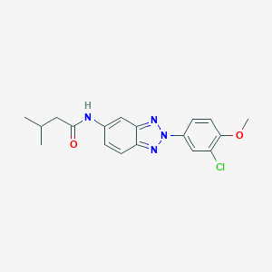 molecular formula C18H19ClN4O2 B252754 N-[2-(3-chloro-4-methoxyphenyl)-2H-1,2,3-benzotriazol-5-yl]-3-methylbutanamide 